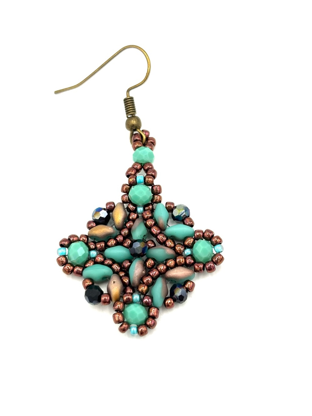 Hand Crafted Bohemian Turquoise Statement Drop Earrings - Women Jewelry - Picture 7 of 9